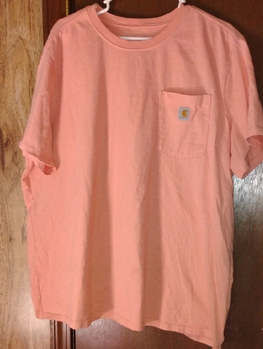 Carhartt Peach Pocket Tee in Soft Coral